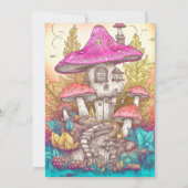 キノコカラフルの住居ハット誕生日パーティー 招待状 (裏面)