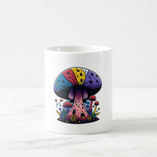 キノコカラフルマニア絵画の鮮明さ コーヒーマグカップ