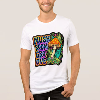 キノコグルーヴ レトロ風Tシャツデザイン トライブレンドTシャツ