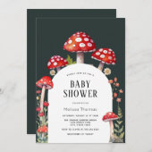 キノココテージウッドランドベビーシャワー招待状 招待状 (正面/裏面)