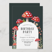 キノココテージウッドランド誕生日招待状 招待状 (正面/裏面)