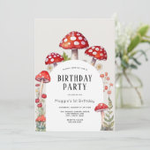 キノココテージウッドランド誕生日招待状 招待状 (スタンド正面)