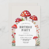 キノココテージウッドランド誕生日招待状 招待状 (正面/裏面)