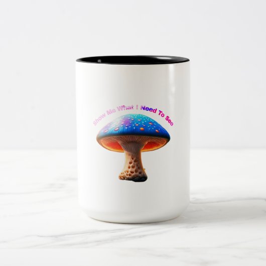 キノココーヒーか紅茶用のマグカップ ツートーンマグカップ (中央)