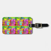 キノコサイケデリックの荷物の札 ラゲッジタグ (正面横)