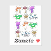 キノコシンプル型 シール (シート)