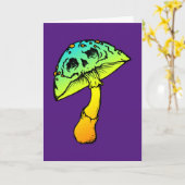 キノコスカルグリーティングカード カード (黄色い花)