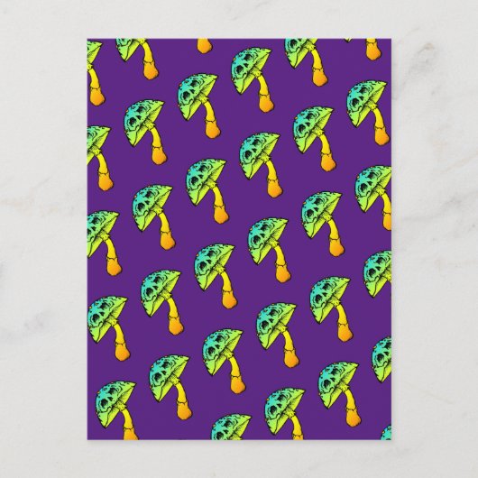 キノコスカルグリーティングカード ポストカード (正面)