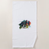 キノコスカルグローブ ビーチタオル (正面)