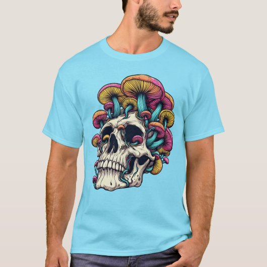 キノコスカルサイケデリックコテージコお洒落ア Tシャツ (正面)