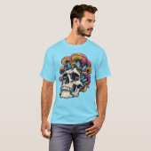 キノコスカルサイケデリックコテージコお洒落ア Tシャツ (正面フル)