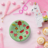 キノコデザイン紙プレート ペーパーボウル (パーティー)