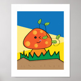 キノコデザイン#3イラストレーションプリント ポスター