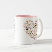 キノコハートマグ、キノコ愛好家のためのギフト ツートーンマグカップ (正面右)