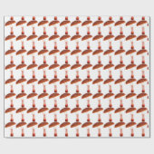 キノコバラウッドランドホワイトデリケート ラッピングペーパー (フラット)