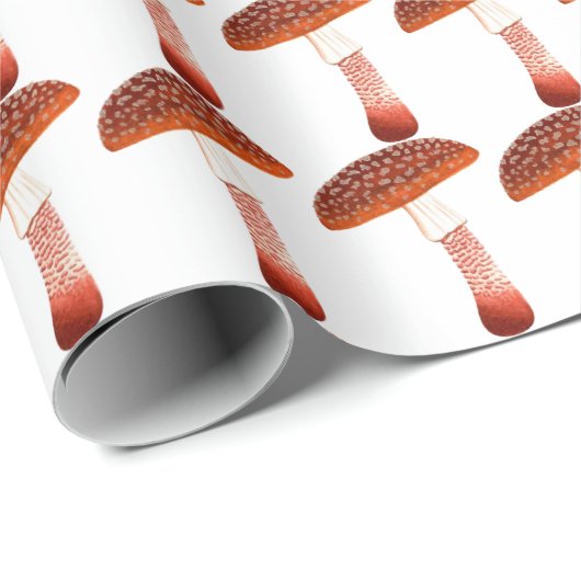 キノコバラウッドランドホワイトデリケート ラッピングペーパー (ロールコーナー)