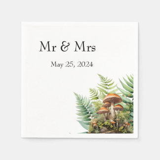キノコパーソナライズされた紙ナプキンス スタンダードカクテルナプキン