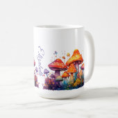 キノコパーソナライズされた野 コーヒーマグカップ (正面右)