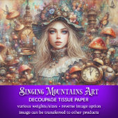 キノコファンタジーシーンAlice Wonderland Decompage 薄葉紙