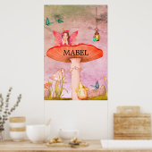 キノコファンタジー妖精子供部屋 ポスター (キッチン)