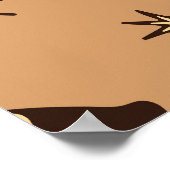 キノコファンタジー、ヴィンテージ林の壁紙。 ポスター (角)