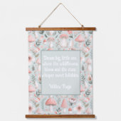 キノコベビー子供部屋ウッドトップウォールタペストリー 吊り下げ型タペストリー (正面)