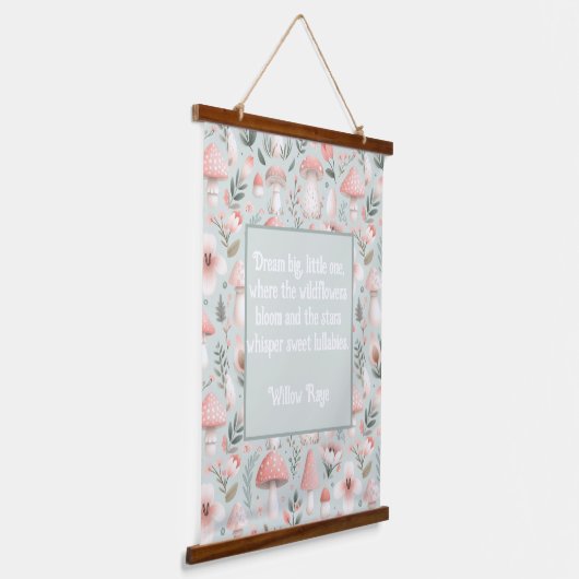 キノコベビー子供部屋ウッドトップウォールタペストリー 吊り下げ型タペストリー (傾斜あり)