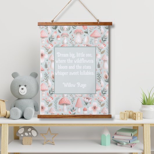 キノコベビー子供部屋ウッドトップウォールタペストリー 吊り下げ型タペストリー