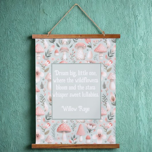 キノコベビー子供部屋ウッドトップウォールタペストリー 吊り下げ型タペストリー