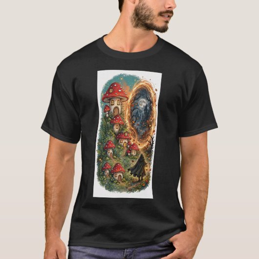 キノコポータル - 村のTシャツ Tシャツ (正面)