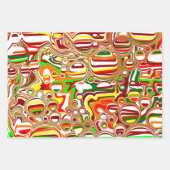 キノコレトロノスタルジック抽象芸術ポパーツ ラッピングペーパーシート (正面2)