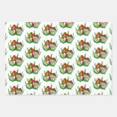 キノコレトロノスタルジック抽象芸術ポパーツ ラッピングペーパーシート (正面)