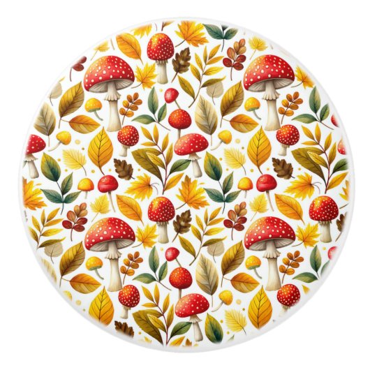 キノコレトロヴィンテージアンティークスタイル セラミックノブ (正面)