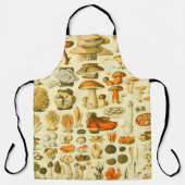 キノコヴィンテージ接種アンティークイラストレーション エプロン (正面)