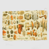 キノコヴィンテージ接種アンティークイラストレーション ゴルフタオル (横)