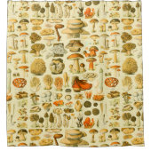 キノコヴィンテージ接種アンティークイラストレーション シャワーカーテン (正面)