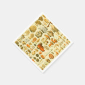 キノコヴィンテージ接種アンティークイラストレーション スタンダードカクテルナプキン (角)