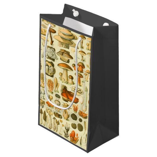 キノコヴィンテージ接種アンティークイラストレーション スモールペーパーバッグ (正面アングル)