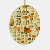 キノコヴィンテージ接種アンティークイラストレーション セラミックオーナメント (右)
