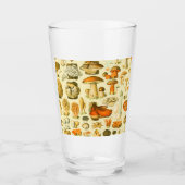 キノコヴィンテージ接種アンティークイラストレーション タンブラーグラス (正面)