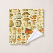 キノコヴィンテージ接種アンティークイラストレーション バスタオルセット (ウォッシュタオル)