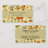 キノコヴィンテージ接種アンティークイラストレーション 名刺 (正面/裏面)