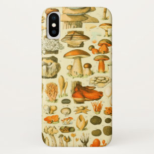 キノコヴィンテージ接種アンティークイラストレーション iPhone X ケース