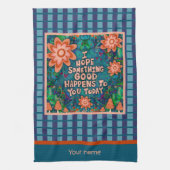 キノコ何か良い引用文名プレイドスタイリッシュ キッチンタオル (縦)