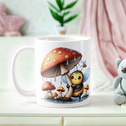 キノコ傘下の愛らしいベビービー コーヒーマグカップ