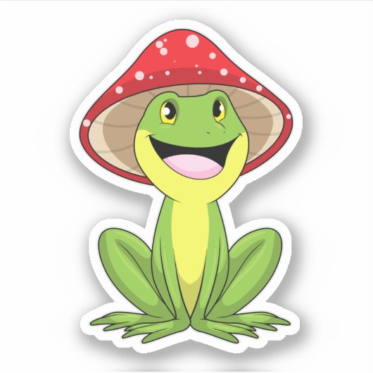 キノコ入りカエル シール (正面)