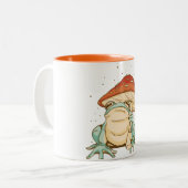 キノコ入りコテージコアカエル ツートーンマグカップ (正面左)