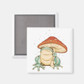 キノコ入りコテージコアカエル マグネット (正面/裏面)