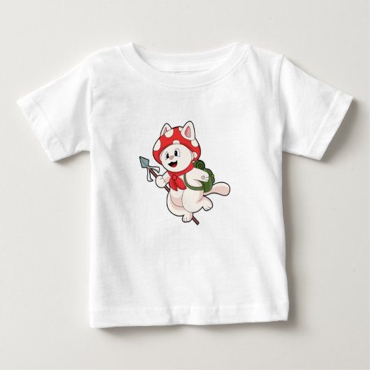 キノコ入り猫のピッカー ベビーTシャツ (正面)