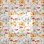 キノコ入り綿織物  ファブリック (タイル)